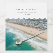 マンハッタンビーチ結婚式 ワインラベル (シングルラベル)