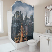 マンハッタンブリッジからスカイラインシティシーナリービュー シャワーカーテン (インサイチュ)