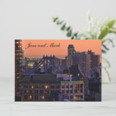 マンハッタンブリッジのユニオンスクエアビュー、ピンクスカイ#1 招待状 (スタンド正面)