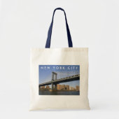 マンハッタンブリッジザイーストリバー |ニューヨーク トートバッグ (正面)