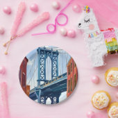 マンハッタンブリッジニューヨークシティ絵を描ズ ペーパープレート (パーティー)