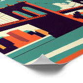 マンハッタンブリッジニューヨークミニマリストポスターアート ポスター (角)