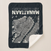 マンハッタンマップイラストレーション シェルパブランケット (正面)
