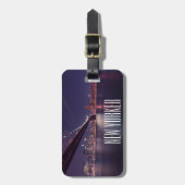 マンハッタンライト、ブルックリンブリッジ、イーストリバー、ニューヨーク ラゲッジタグ (正面縦)