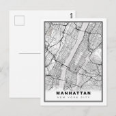 マンハッタン地図 ポストカード (正面/裏面)