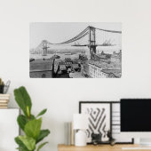 マンハッタン架橋工事 ポスター (ホームオフィス)