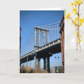 マンハッタン橋およびエンパイア・ステート・ビルディング カード (黄色い花)