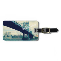 マンハッタン橋、ニューヨークシティのカスタムな荷物のラベル