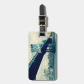 マンハッタン橋、ニューヨークシティのカスタムな荷物のラベル ラゲッジタグ (正面縦)