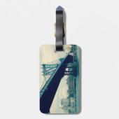 マンハッタン橋、ニューヨークシティのカスタムな荷物のラベル ラゲッジタグ (裏面縦)