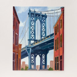 マンハッタン橋 ニューヨーク市 絵画 ジグソーパズル