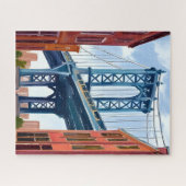 マンハッタン橋 ニューヨーク市 絵画 ジグソーパズル (横)