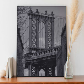 マンハッタン橋、DUMBO、ブルックリンNYC写真 ポスター