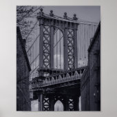 マンハッタン橋、DUMBO、ブルックリンNYC写真 ポスター (正面)