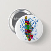 マンハッタン色分けされた地図 缶バッジ (正面&裏面)