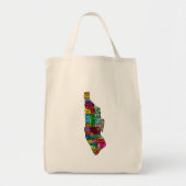 マンハッタン色分けされたNYC Tシャツ、フード付きスウェットシャツ トートバッグ (正面)