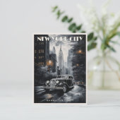 マンハッタン通りニューヨークUSA旅行ヴィンテージアート ポストカード (スタンド正面)