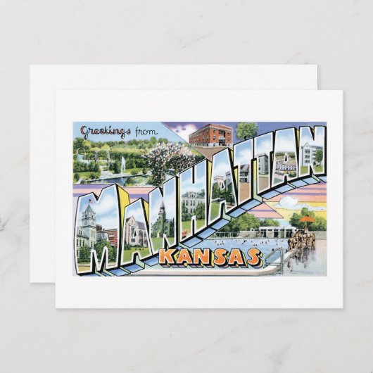 マンハッタン、カンザス州からこんにちは! ポストカード (正面/裏面)