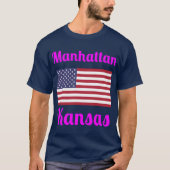 マンハッタン カンザス おしゃれ プリント4 Tシャツ (正面)
