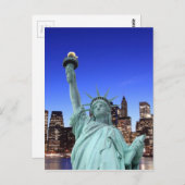 マンハッタン・スカイラインと自由の女神 ポストカード (正面/裏面)