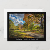 マンハッタン、セントラルパークの秋 ポストカード (正面/裏面)