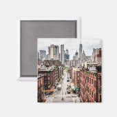 マンハッタン、ニューヨークの街並み写真 マグネット (正面/裏面)