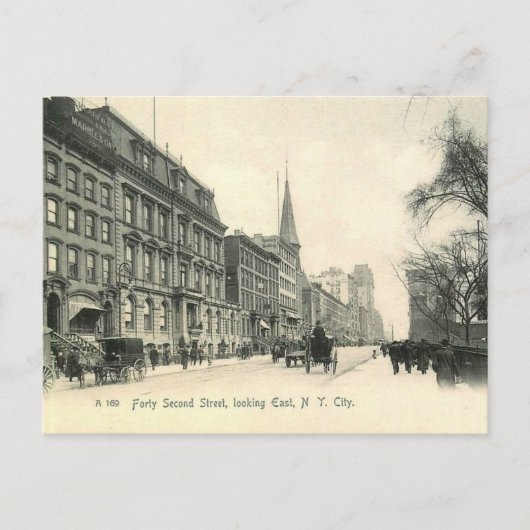 マンハッタン、ニューヨーク、42nd St 1905ヴィンテージ ポストカード (正面)