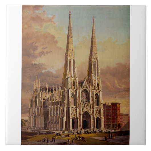 マンハッタン・ミッドタウンにある聖パトリック大聖堂 タイル (正面)