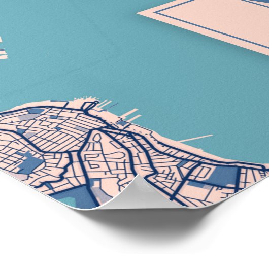 マンハッタン – 統一された州ズブリーズシティマップ ポスター (角)