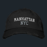 マンハッタンNYCホワイトグレーブラックヴィンテージスタイル 刺繍入りキャップ<br><div class="desc">BROOKLYN NYCブラックヴィンテージの綿帽子に白とグレー動揺しての刺繍スタイル。刺繍は、「編集デザイン」ツールボタンを選択して他の色の選択にカスタマイズ可能。メインアイテムページで色の選択を選択することもできます。</div>