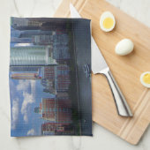 マンハッタンNYC世界貿易センターWTCハドソン川 キッチンタオル (四つ折り)