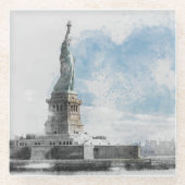 マンハッタンNyc自由像 ガラスコースター (正面)