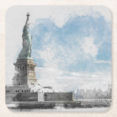 マンハッタンNyc自由像 スクエアペーパーコースター (正面)