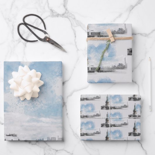 マンハッタンNyc自由像 ラッピングペーパーシート (正面)