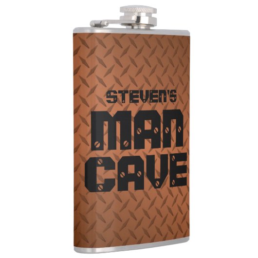 マンパーソナライズされたケーブフラスコ – 銅ダイヤモンドプレート フラスク (右)