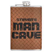 マンパーソナライズされたケーブフラスコ – 銅ダイヤモンドプレート フラスク (正面)