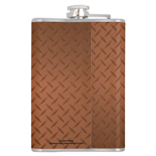 マンパーソナライズされたケーブフラスコ – 銅ダイヤモンドプレート フラスク (裏面)
