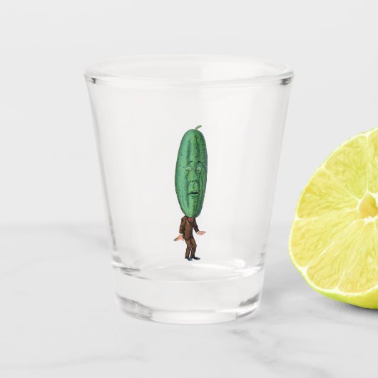 マンビッ間抜けググリーンピックヘッドブラウンスーツ ショットグラス (正面)