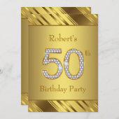 マンピュア金ゴールド50thバースデーパーティー 招待状 (正面/裏面)