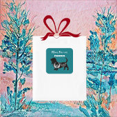 マンフォーエバーフレンドドッグフォークアートフローラデコレーション スクエアシール