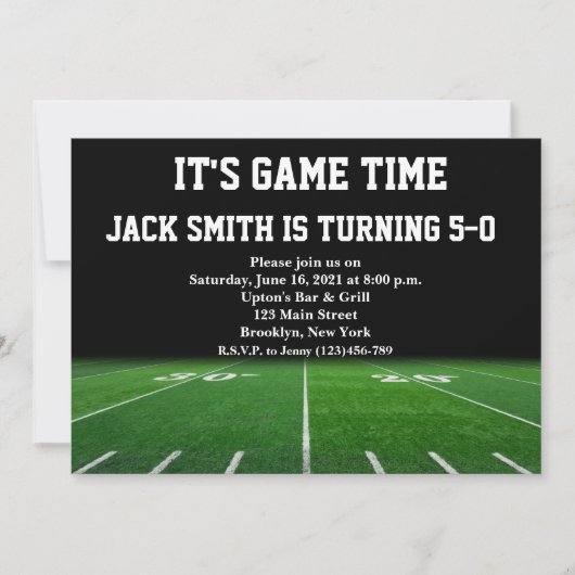 マンフットボールカスタム誕生日招待状 招待状 (正面)