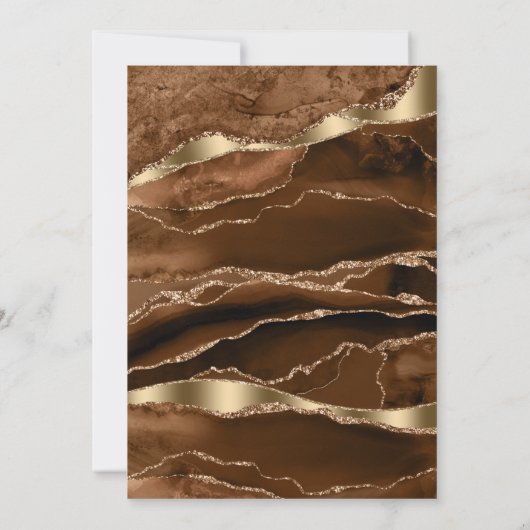 マンブラウンブラック金ゴールドアゲテバースデーパーティー 招待状 (裏面)