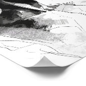 マンブラック&ホワイトラインアート ポスター (角)