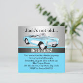 マンブルーアンティークカーバースデーパーティー 招待状 (スタンド正面)