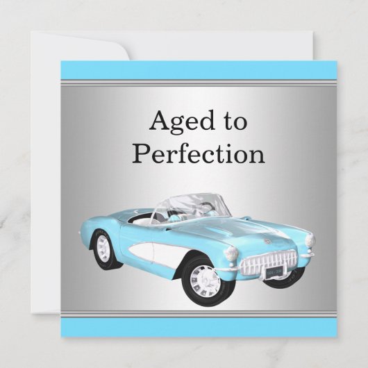 マンブルーアンティークカーバースデーパーティー 招待状 (裏面)