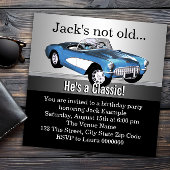 マンブルーアンティークカーバースデーパーティー 招待状