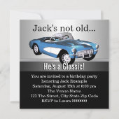 マンブルーアンティークカーバースデーパーティー 招待状 (正面)