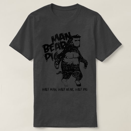 マンベアピグおもしろいヴィンテージ動物メンズグラフィックティー Tシャツ (デザイン正面)