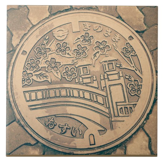 マンホールの蓋および玉石の道のセラミックタイル タイル (正面)