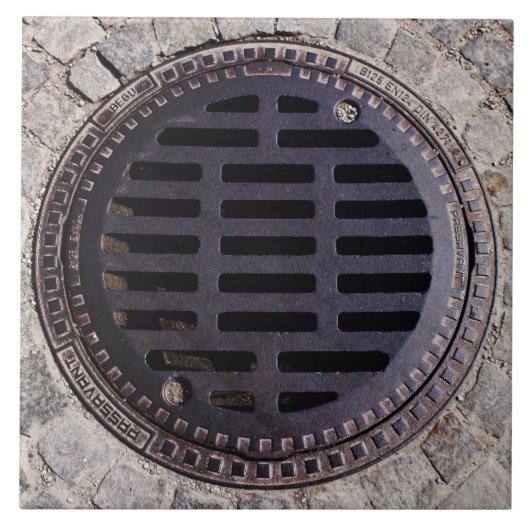 マンホールの蓋および玉石の道のセラミックタイル タイル (正面)